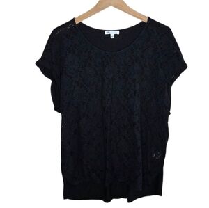 DR2 | Black Lace Short Sleeve Top Size XL